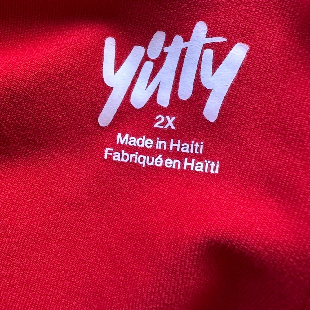 Yitty Red Legging High Waisted Moisture Wicking Lined Powerhold Size 2XL - Picture 3 of 5